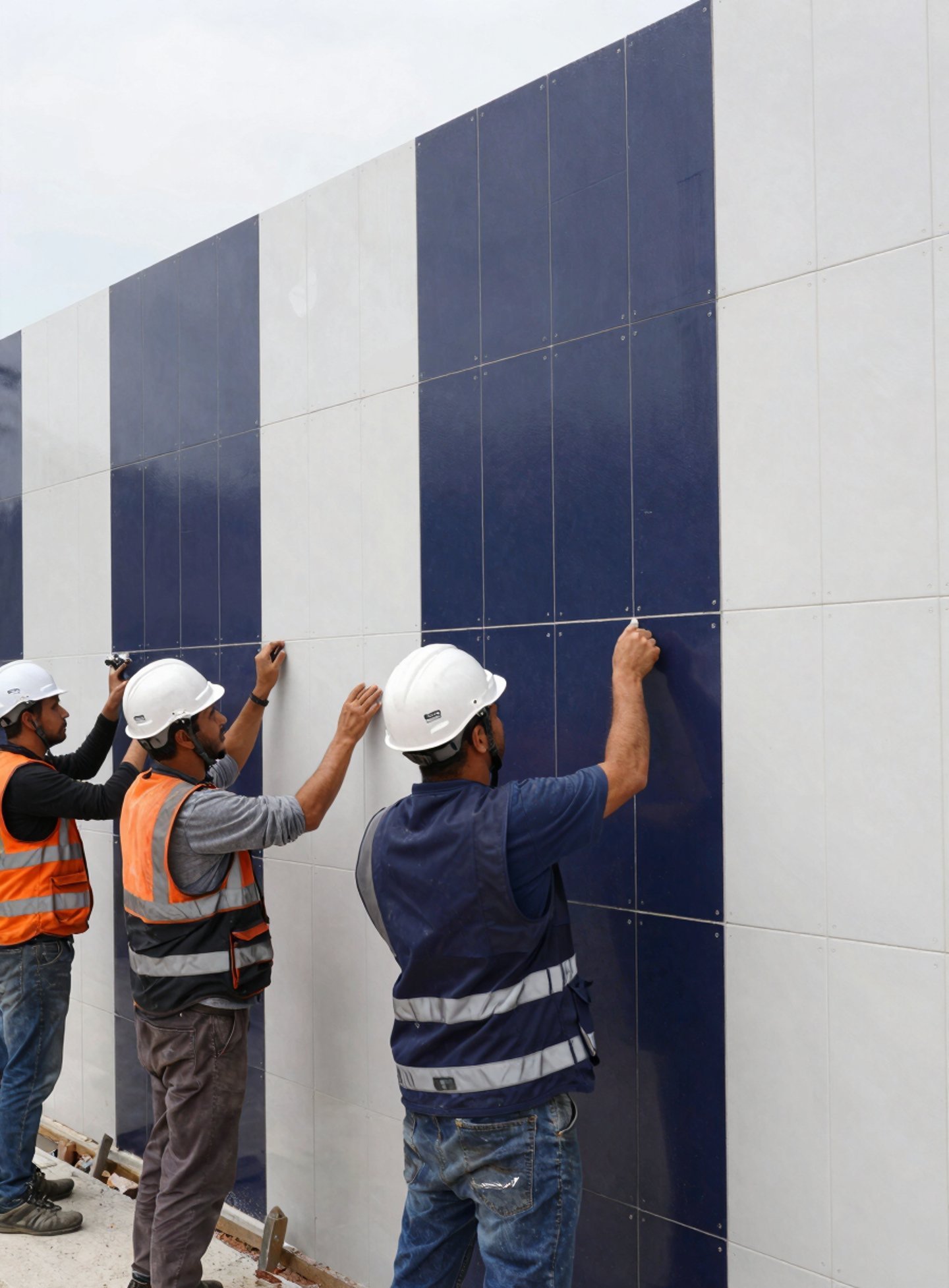 Equipo de 360SPACES instalando acabados arquitectónicos